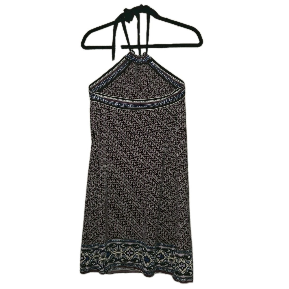MAX STUDIO Shift Floral Halter Dress Women's Small Blue Green Comfort Stretch - Picture 8 of 8